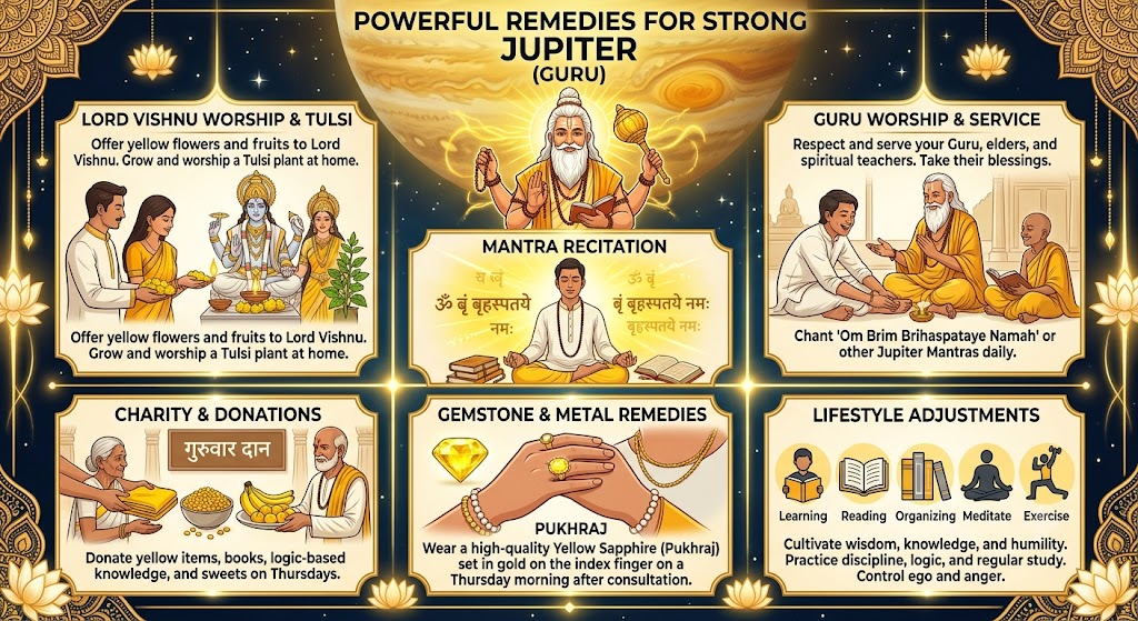 Powerful Remedies for Strong Jupiter (Guru)